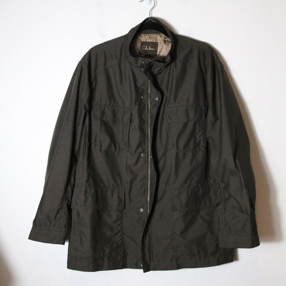Cole Haan Other - Cole Haan Mens Utility 4 Pocket Zip Up Jacket XL Brown Mid Weight Short Collared